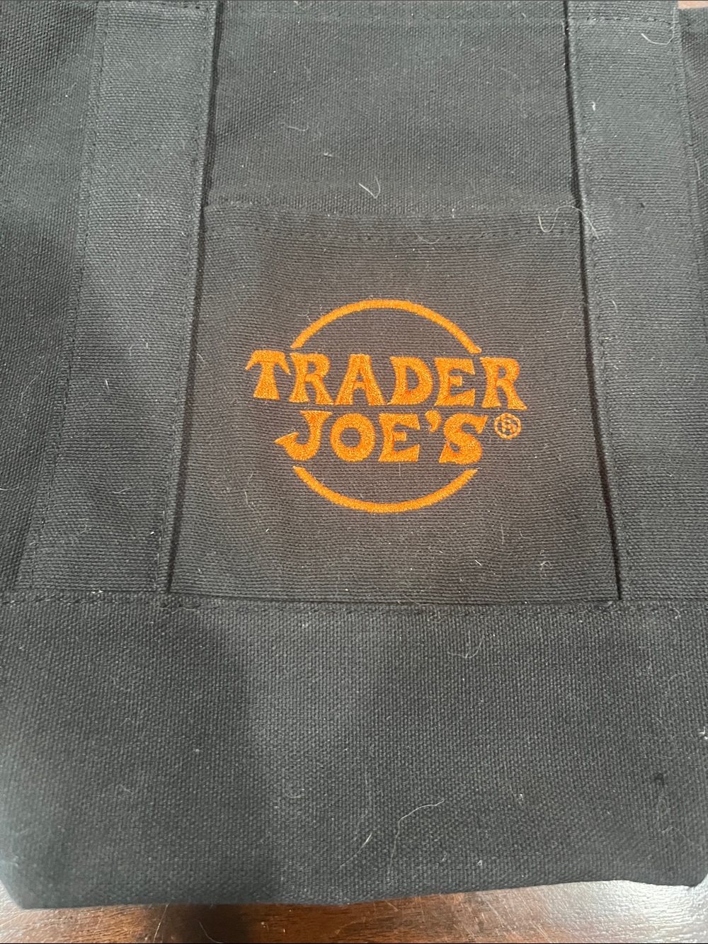 Trader Joe's Black Mini Tote Bag with Orange Logo - Picture 2 of 4